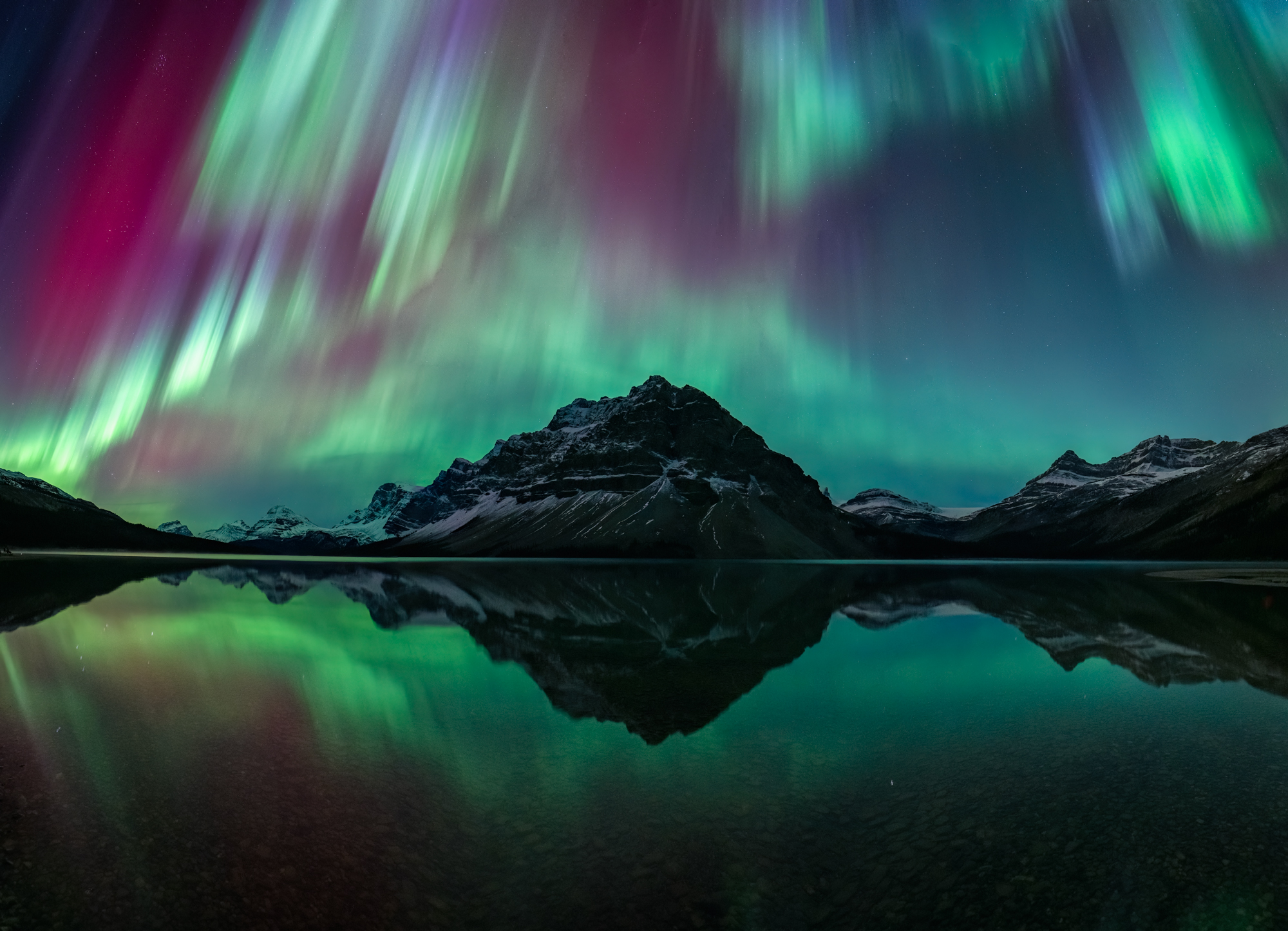 Aurora over Bow Lake, Canadian Rockies Photography Workshop